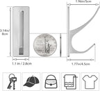 pickpiff Stick on Hooks for Hanging, Extra Sticky 6KG (Max), Coat Hook on Door for Towel Coat Hat Key, Self Adhesive Hangers Wall Mounted, Silver, 6 Pack