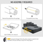2-in-1 Convertible Chaise Lounge Indoor, 60.2" Corduroy Upholstered Chaise Lounge Chair that Converts to Sleeper Bed,Compressed Sofa with Side Storage Pockets and 3 Pillows for Bedroom Apartment Dorm