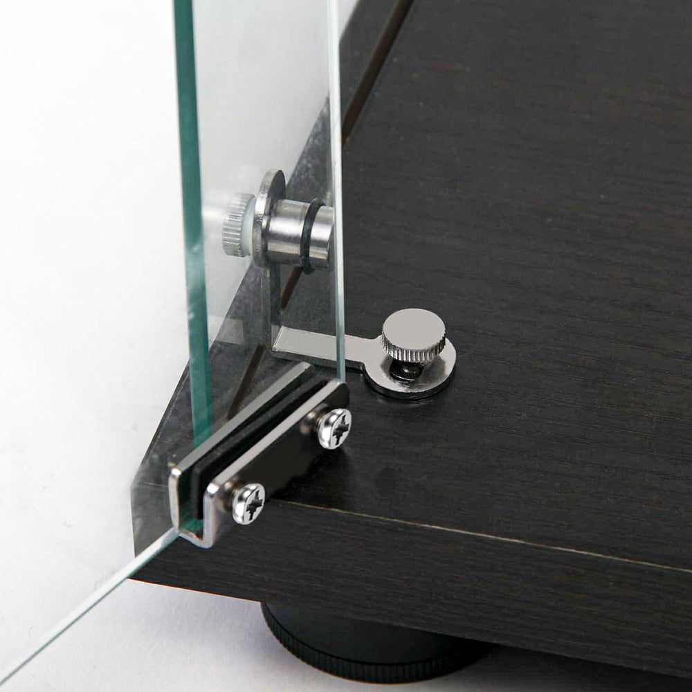 4 Tiers Glass Display Cabinet Extra Large with Bluetooth LED Light Strip, 2 D...