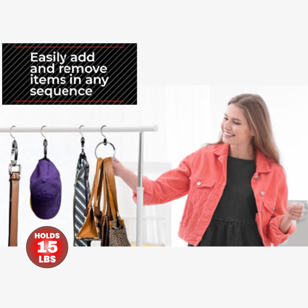Multipurpose Closet Hangers- Tie and Belt Hanger for Closet- Great Space Saving Belt Organizer for Wardrobe - Ideal for Storing Belts, Ties, Scarfs, Baseball Hats, Purses & More- 3 Pack