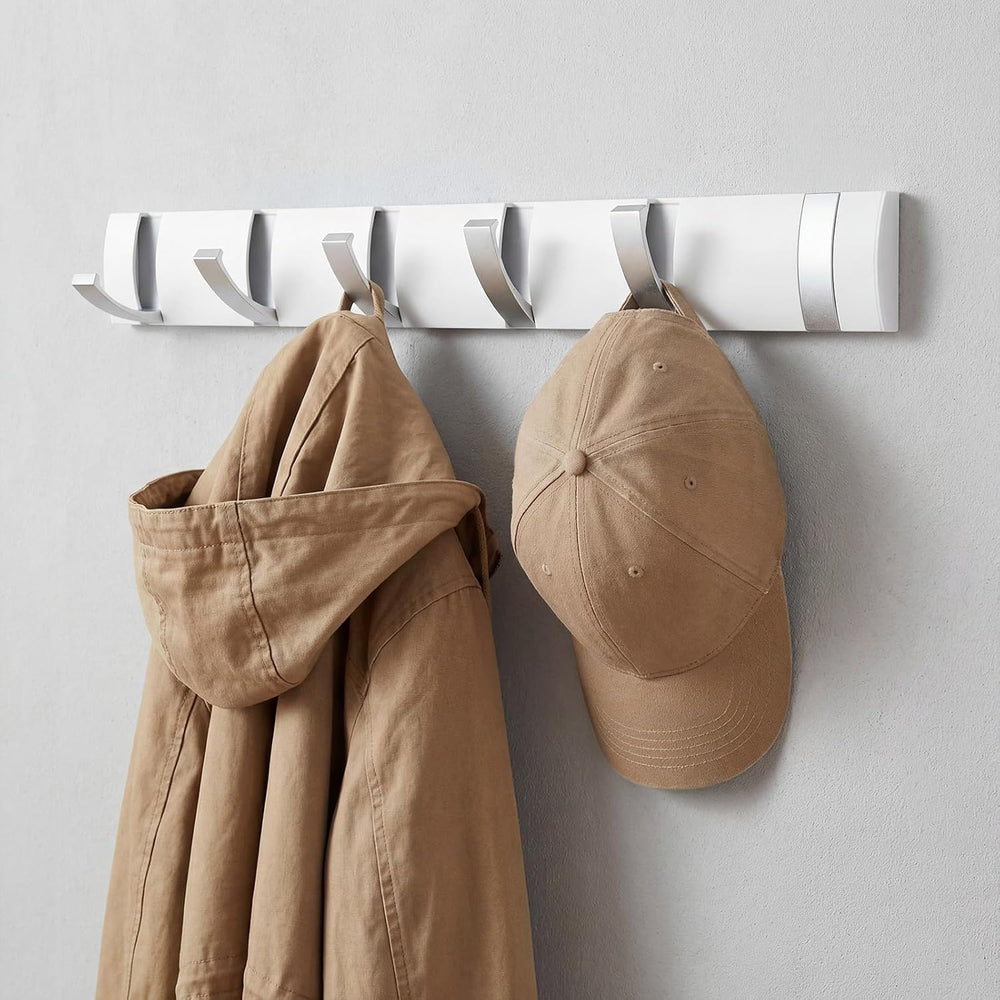 Wesiti 6 Hooks Large Wall Mounted Coat Rack, 19 Inch Floating Rack with Retra...