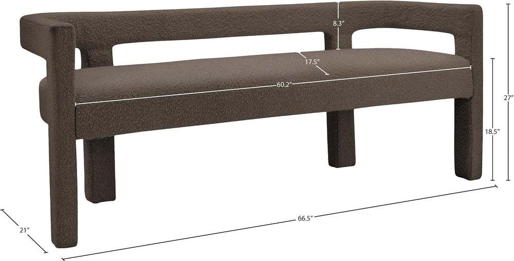 Meridian Furniture 865Brown Athena Collection Modern | Contemporary Boucle Fa...
