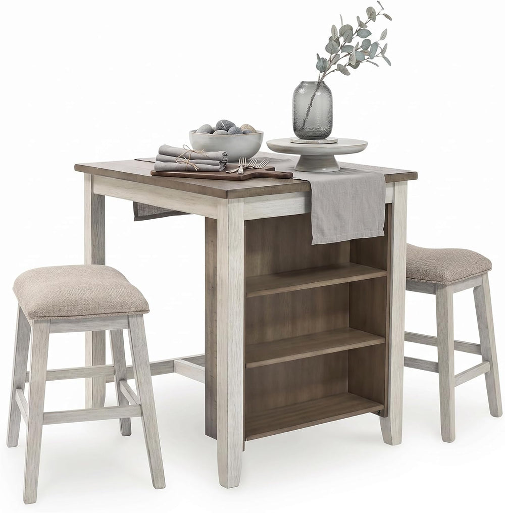 Signature Design by Ashley Skempton 3-Piece Counter Height Dining Table Set |...