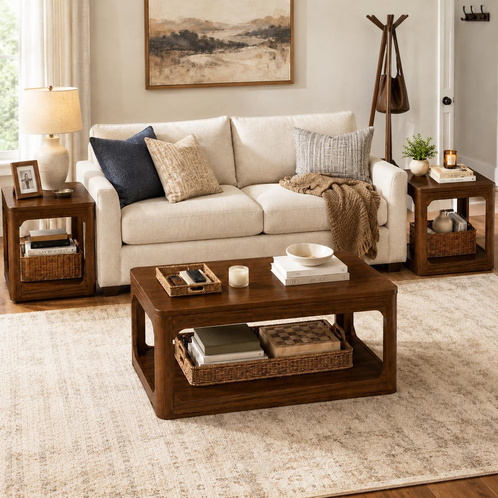 Rovibek Living Room Tables Set of 3, Large Coffee Table and End Table Sets | ...