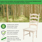 IC International Concepts Set of 2 Maine LadderBack Chairs Dining/Kitchen/Study/Balcony, Solid Wood, Parawood Construction, 20.1"W x 22.6"D x 42.1"H, Ready to Paint or Stain in Any Color, Unfinished