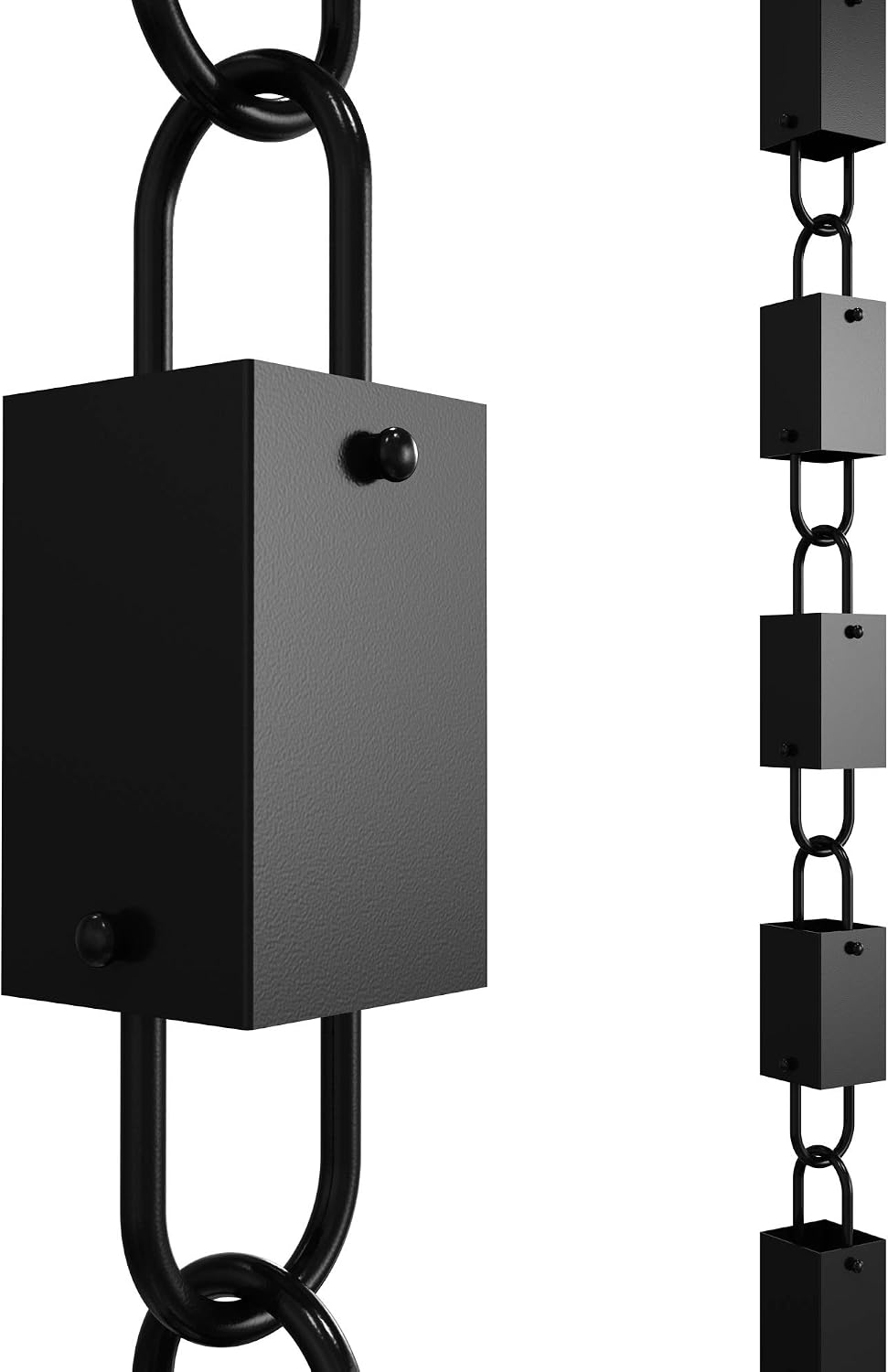 Rain Chains Direct - Square Link Rain Chain - 8.5 FT - Durable Black Powder-C...