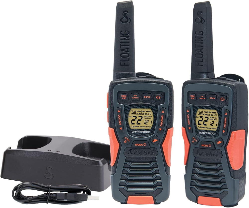 Cobra ACXT1035R FLT Floating Walkie Talkies, Waterproof, Rechargeable