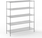 24" Deep x 72" Wide x 86" Height Wire Shelving Kit | 5-Tier | NSF Commercial Storage Rack Unit