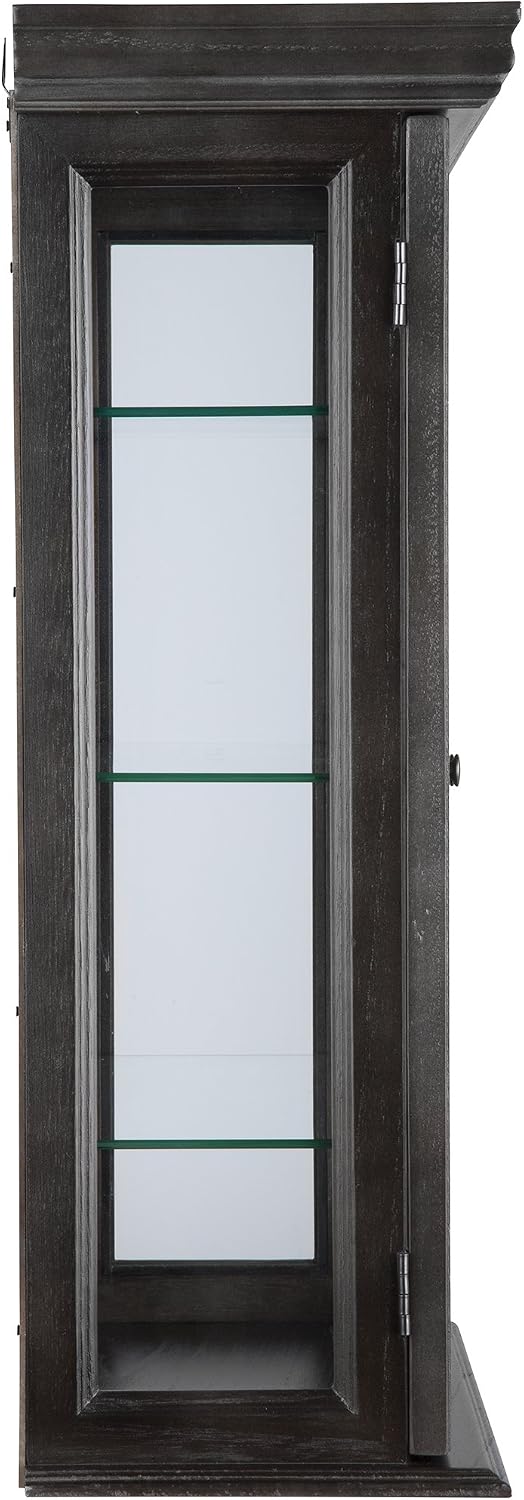Design Toscano Country Tuscan Hardwood Wall Curio Cabinet: Ebony Black Finish