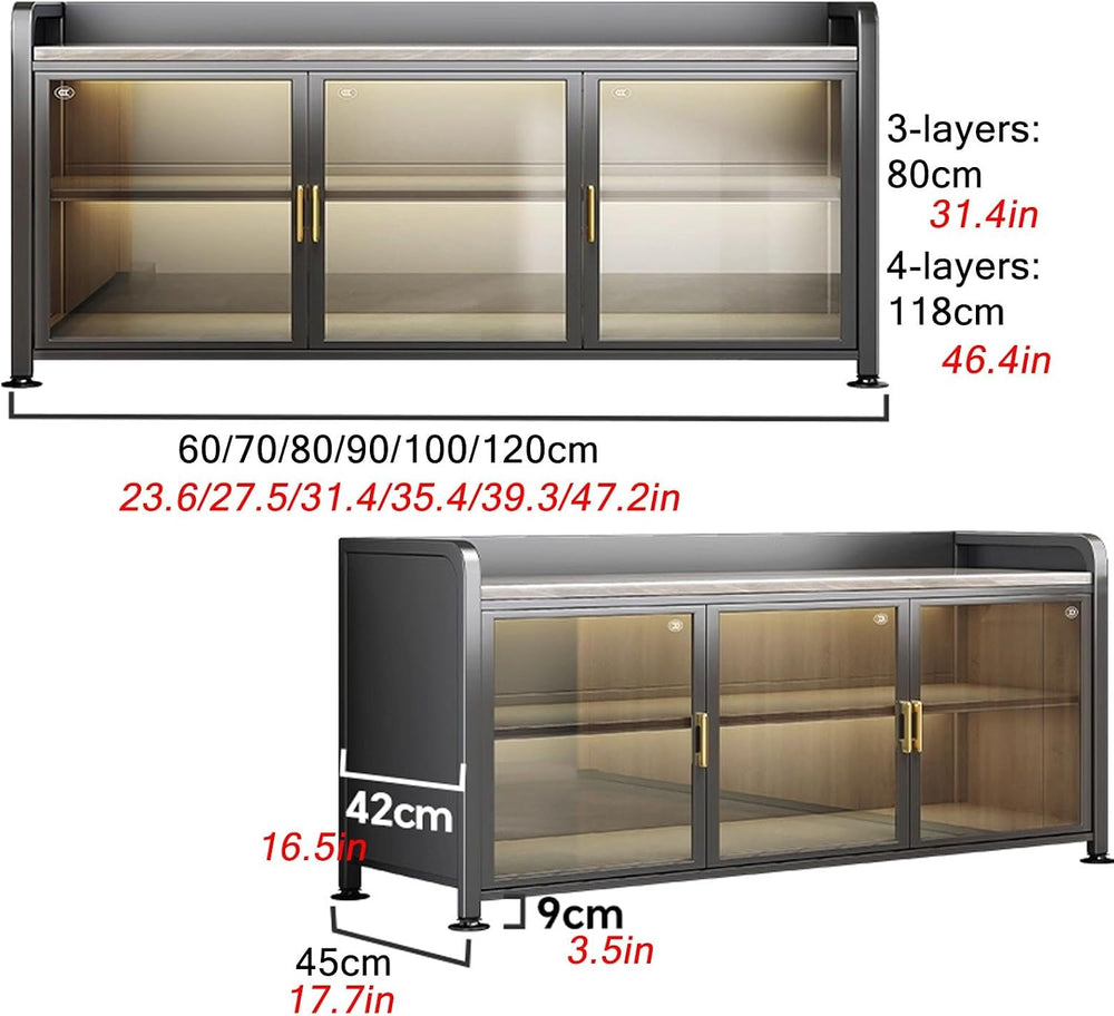 JKGHK Kitchen Storage Cabinet, Food Prep Baker's Rack Table with Flip Doo...