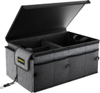 MIKKUPPA Car Trunk Organizer - 65L Collapsible Trunk Organizer with Lid, Sturdy Car Storage for SUV Auto Truck Van with Adjustable Straps and Non Slip Bottom (Gray)