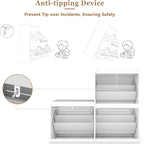 Shoe Bench with 3 Flip Drawers, Entryway Storage Bench with Cushion, Adjustable Shelves, Shoe Cabinet with Storage Space for Entryway, Living Room, Hallway, Mudroom, Bedroom, White