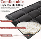 WhatsBedding Japanese Floor Mattress Futon Mattress 3" Black Tatami Mat Shredded Memory Foam Filled Sleeping Pad, Foldable & Portable Roll Up Lounger Camping Bed for Kids and Adult,Twin Size 39"x 80"
