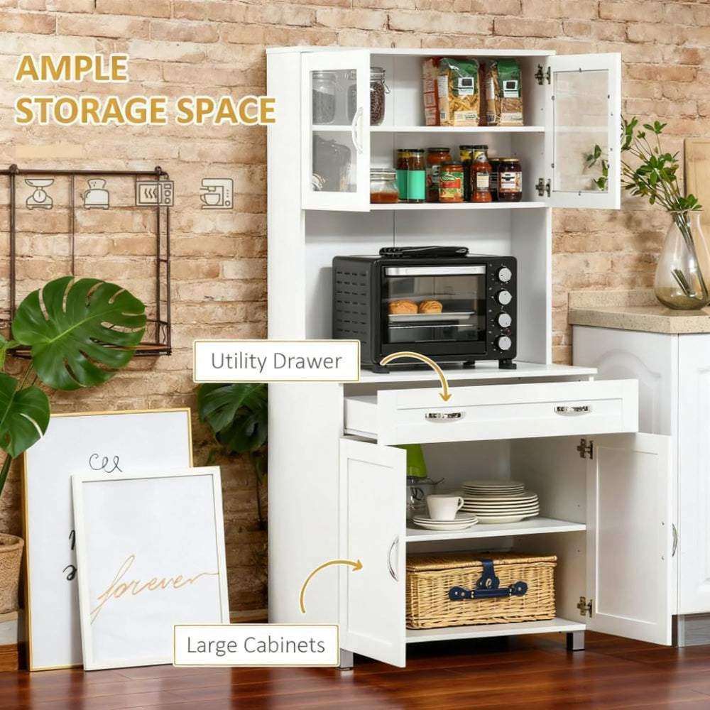 Hassyee Classic Contemporary Look Storage Cabinets, Kitchen Pantry Freestandi...