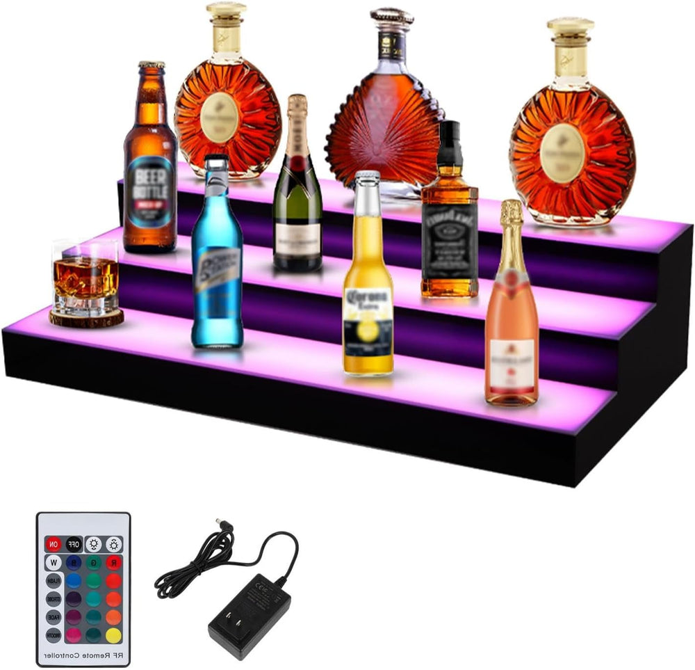 Dollate 3-Tier 24 Inch LED Liquor Bottle Display Shelf, Tabletop Wine Rack, 1...