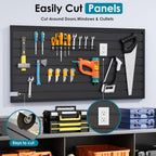 PVC Slat Wall Paneling 2x4 ft, Garage Organizer Storage System, Black Slatwall Panels for Garage Organization Product, Heavy Duty Wall Mounted Tool Storage for Home