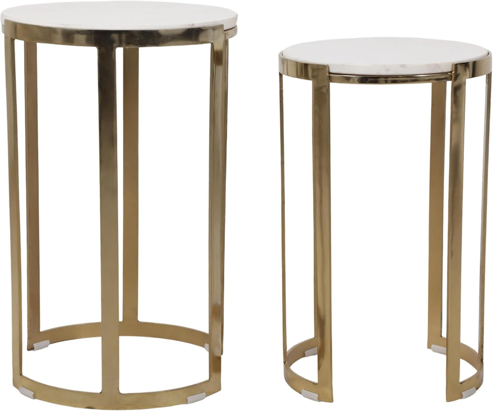 Elegant End Table, Side Table, or Night Stand for Room Decor - Round Metal Ac...