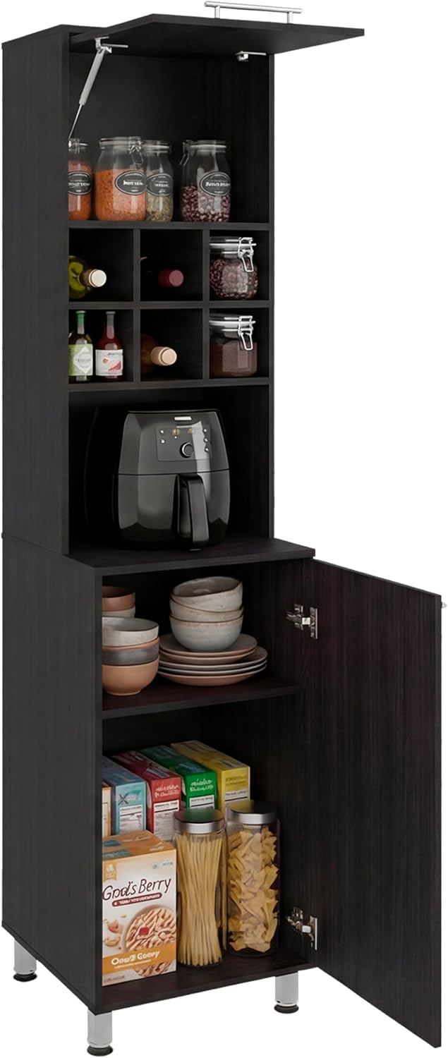 Attica Tall Kitchen Pantry Cabinet, 80.3" High Freestanding Double Door ...
