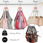 Cedar Wooden Belt Hanger, Belt Organizer for Closet,Rotatable Tie Rack,Belt Holder,Hanging Closet Storage Hook for Belt, Bra, Tank Top, Tie, Scarf, Purse, 2PCS