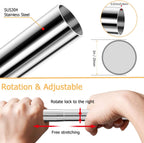 Stretchable 304 Stainless L Shaped Bathroom Bathtub Corner Shower Curtain Rod Rack, Drill Free Install, for Bathroom, Clothing Store, Private space(24"-53" x 24"-53", Maximum size 69'')