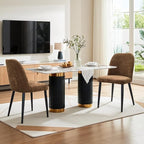 Upholstered Dining Chairs Set of 2 Modern Kitchen Chairs Chenille Fabric Dining Room Chairs High-Back Padded Dining Chairs with Metal Legs for Kitchen Dining Room Restaurant Cafe Hotel, Brown