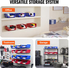 VEVOR Plastic Stackable Storage Bins 6 Pack (11 x 11 x 5-Inch), Hanging Storage Organizer Bins, Heavy Duty Stacking Containers for Closet, Garage, Office, Home, Pantry or Small Parts Organization