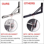 YUMORE Folding Shelf Brackets 8", Max Load: 300lb Heavy Duty Stainless Steel Collapsible Shelf Bracket for Table Work Bench, Space Saving DIY Bracket, Pack of 2