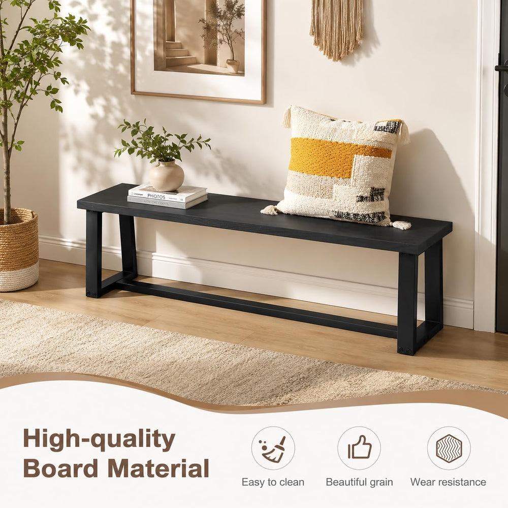 NAFORT Dining Bench, Solid Wood Entryway Bench, Heavy-Duty Outdoor Bench, Mod...