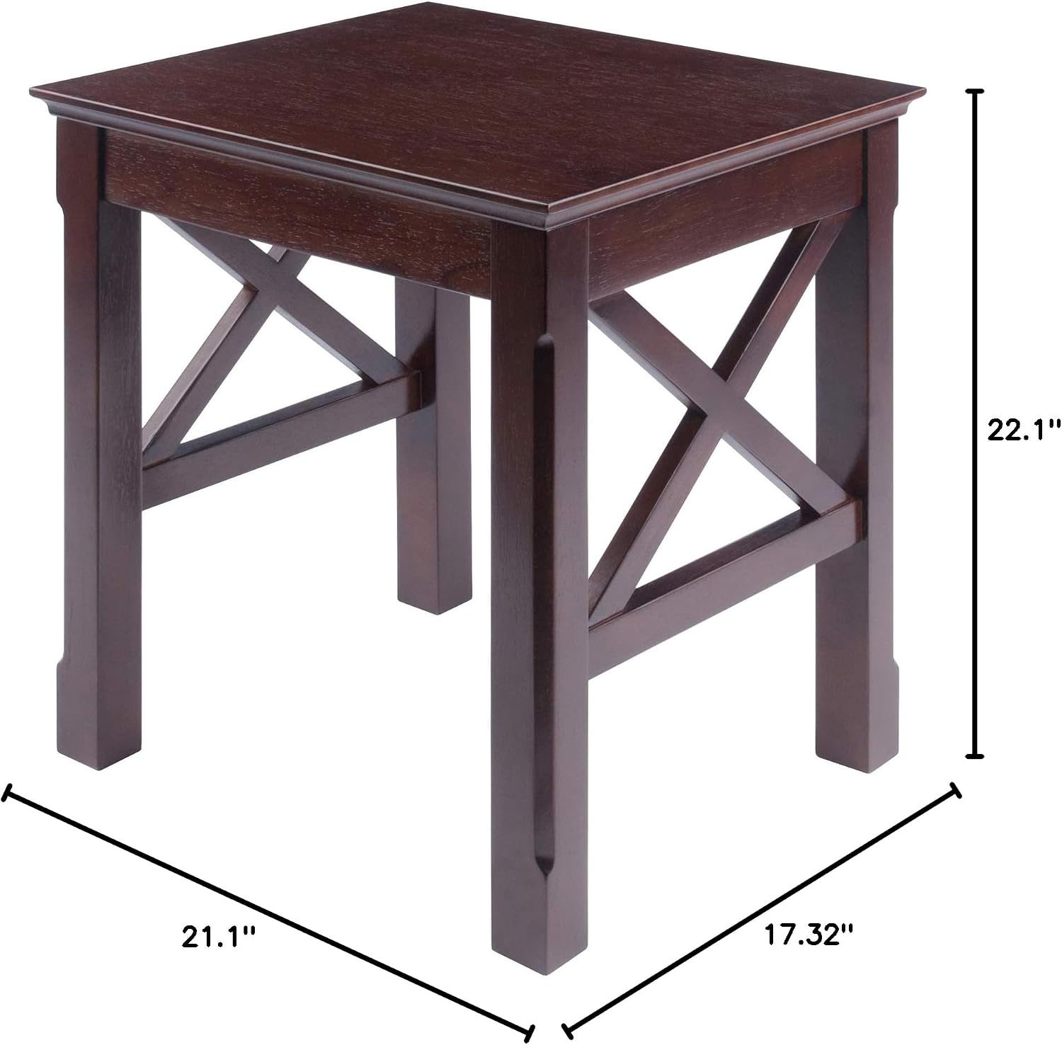 Winsome Xola Nesting Tables, Cappuccino | Small Square Coffee or End Table Set for Bedroom, Living Room, Den, Elegant Furniture for Any Home Decor