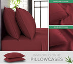 Twin Sheets by Pure Bamboo, Genuine 100% Organic Viscose Derived from Bamboo Bed Sheet Set, Luxuriously Soft & Cooling, Double Stitching, Lifetime Quality Promise (Twin, Merlot)