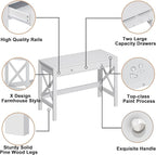 ChooChoo Computer Desk Study for Home Office, Modern Simple 40 Inches White Desk with Drawers, Makeup Vanity Console Table