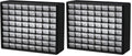 Akro-Mils 64-Drawer Plastic Storage Cabinet, 20-Inch W x 6-Inch D x 16-Inch H | Black | Model 10164 | Garage Organization