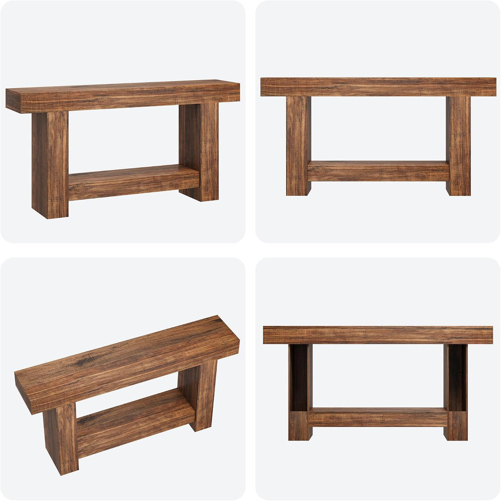 GAOMON 63" Farmhouse Console Table for Entryway - 2-Tier Storage Shelf, ...