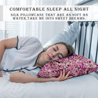 Mulberry Silk Pillowcase for Hair and Skin King Size Leopard Print Silk Pillow Cases with Zipper Soft Breathable Smooth Cooling Silk Pillow Covers for Sleeping (Pink Paint,20"X 36",1Pcs)