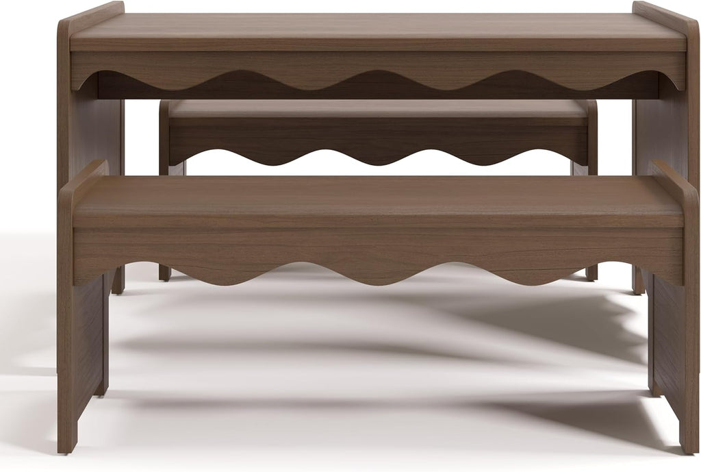 Storkcraft Casablanca Montessori Indoor Kids Table & Bench Set – Premium Kids Activity Table and Bench Set, Toddler Furniture for Crafts and Snack Time, Durable & Easy-to-Clean Surface (Hazelnut)