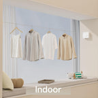 Retractable Clothesline Indoor Outdoor,Clothes Line Retracting Indoor, Retractable Clothes Line Wall Mounted Drying Rack Clothing Line, Laundry Line with Stainless Steel Line-15.1 Feets(White)