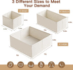 Drawer Organizer Clothes, 10 Pack Dresser Organizer for Baby Clothes, Underwear, Sock- Foldable Closet Organization and Storage Dividers Bins for Nursery, Bedroom (Oatmeal)