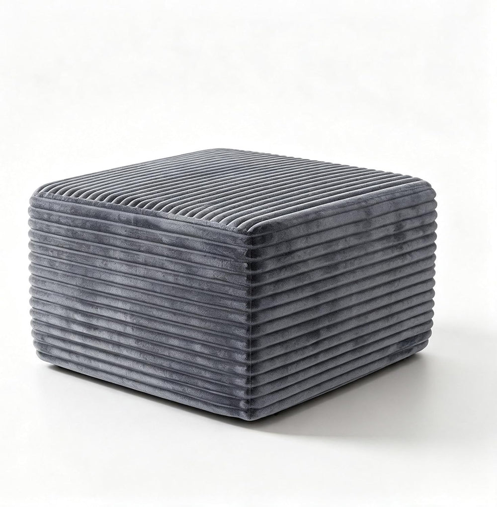 28 Inch Corduroy Square Ottoman Foot Rest, Modular Cloud Sofa Cube Pouf, 250L...