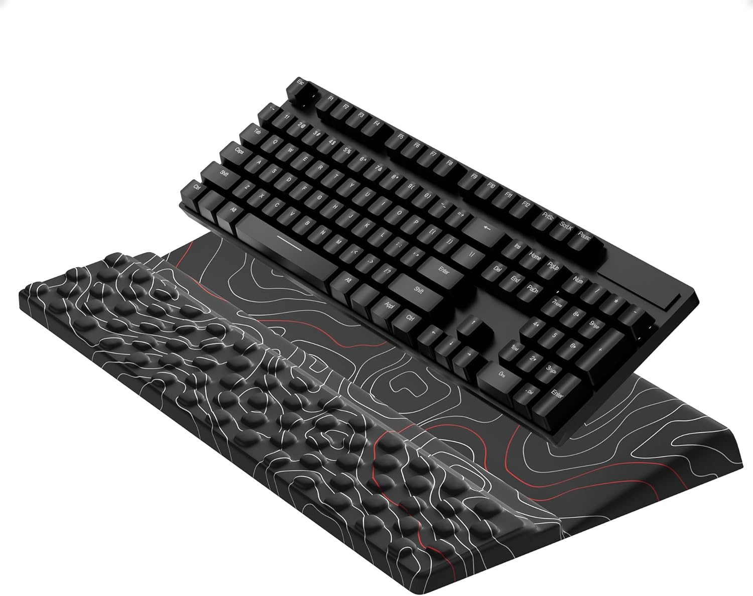 Ospelelf Tilt Keyboard Stand with Wrist Rest, Comfy Ergonomic Keyboard Riser Holder for Office Home