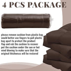 Geetery Outdoor Chair Cushions Set of 4 for Patio Lawn Furniture Wicker Rocking Dining Chairs 42x21x4 Inch High Back Seat Pads Replacement with Ties Weather-resistant Fade-resistant Indoor(Dark Brown)