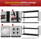 Metal Garage Shelving, Adjustable 5-Tier Heavy Duty Shelving, 3000 LBS Garage Shelving Unit and Storage，Heavy Duty Shelves for Basement,Warehouse，Kitchen (23.6" D*47.2" W*72" H)