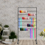 7 Tiers Rolling Display Tie & Scarf Rack Towel Belt Pants Hangers Ribbon Organizer Hijab Stand, Floor Standing Tie Scarves Hanging Rack Necktie Holder for Home Commercial Clothing Retail Store