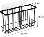 Toplife Wall Door Adhesive Kitchen Wrap Organizer Rack, No Drilling, Black