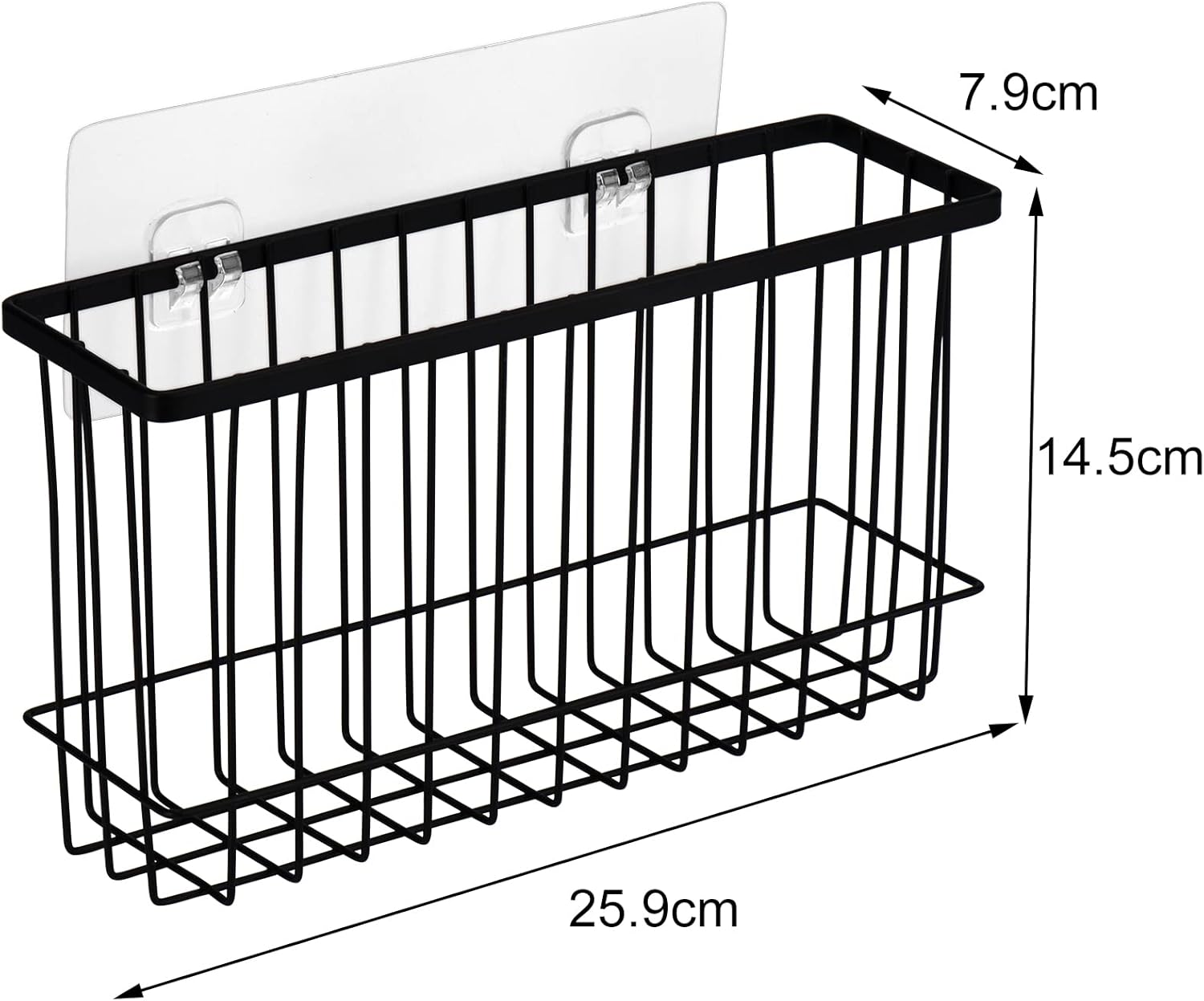 Toplife Wall Door Adhesive Kitchen Wrap Organizer Rack, No Drilling, Black
