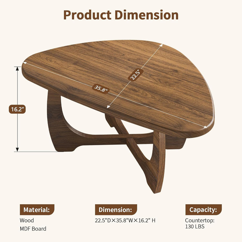 Coffee Table for Living Room, Mid Century Modern Round Coffee Table