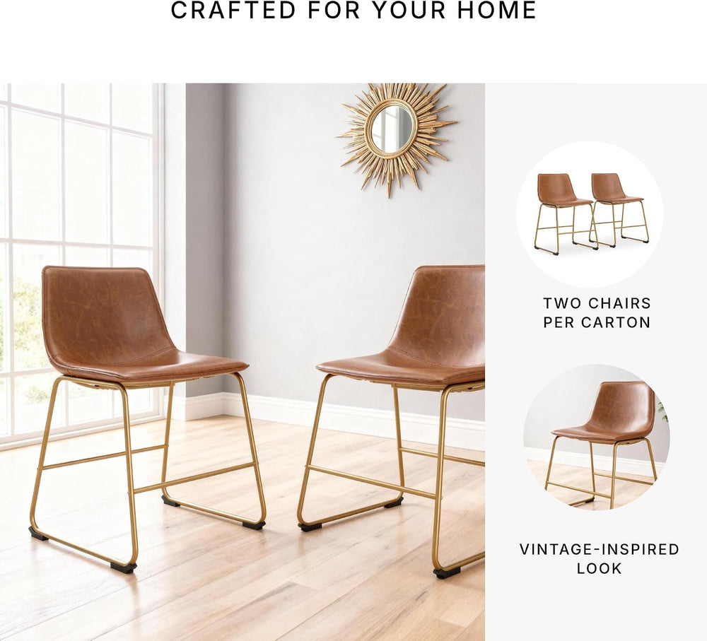 Signature Design by Ashley Crandox Dining Chairs Set of 2, Mid Century Modern...