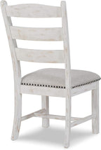Signature Design by Ashley Valebeck Farmhouse Cushioned Dining Chair, 2 Count, Nailhead Trim, Fabric Upholstery, Solid Wood, 39" Seat Height, Whitewash
