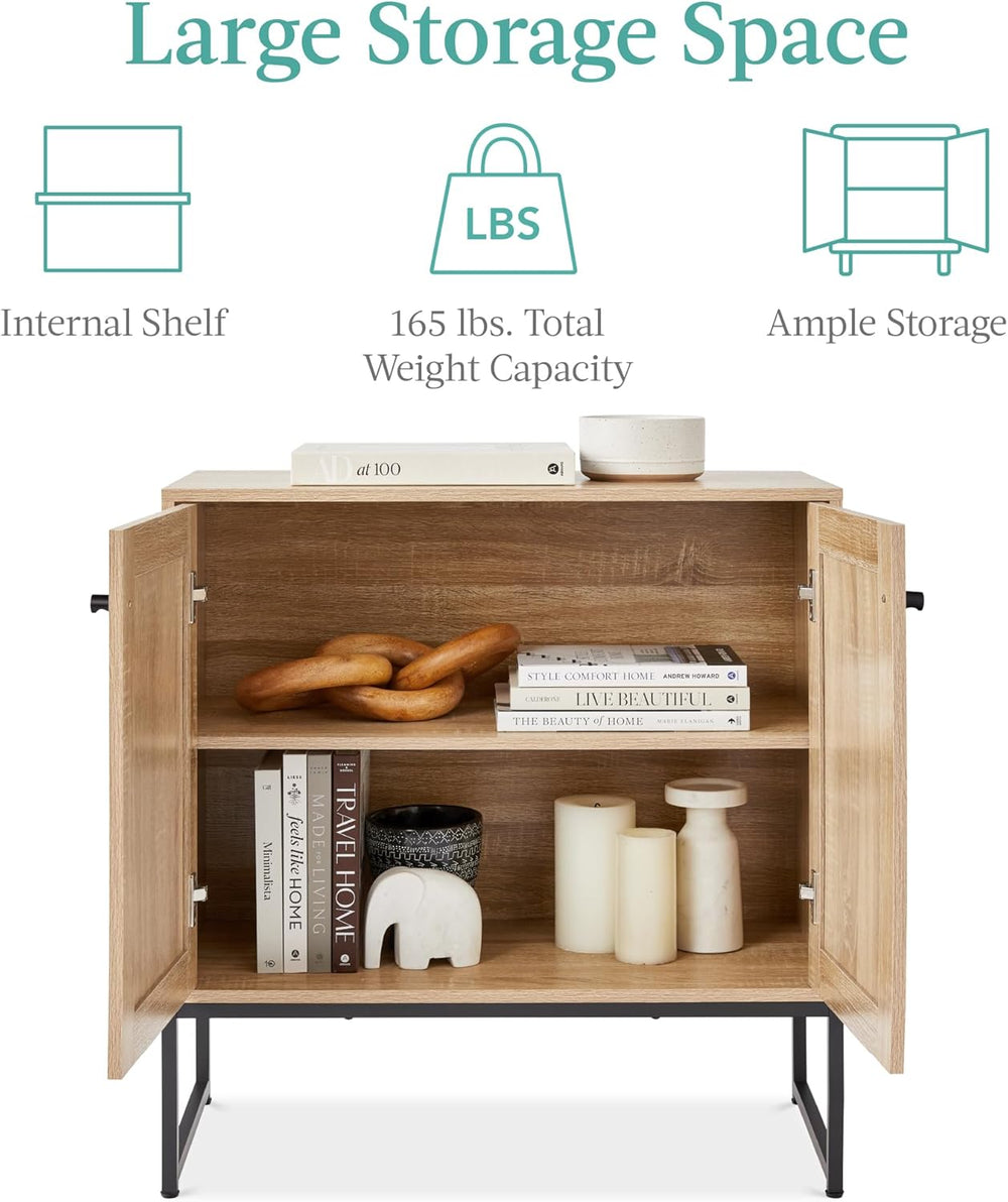 Best Choice Products 2-Door Rattan Storage Cabinet, Accent Furniture, Multifu...