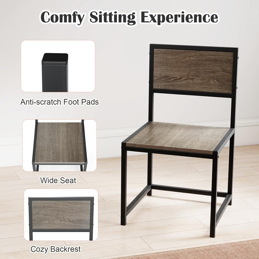 Giantex 3-Piece Dining Table Set for 2, Small Industrial Kitchen Table with 2...