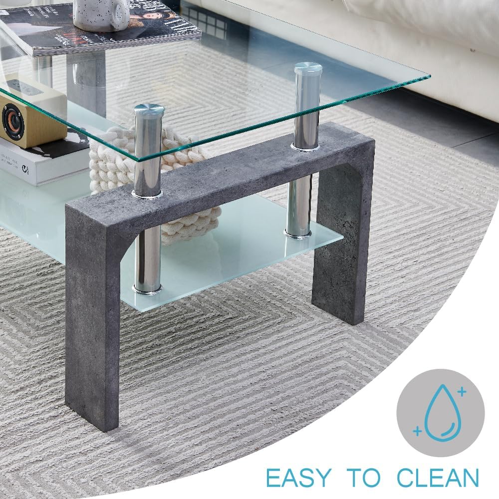 Living Room Rectangle Coffee Table, Tea Table Suitable for Waiting Room, Mode...